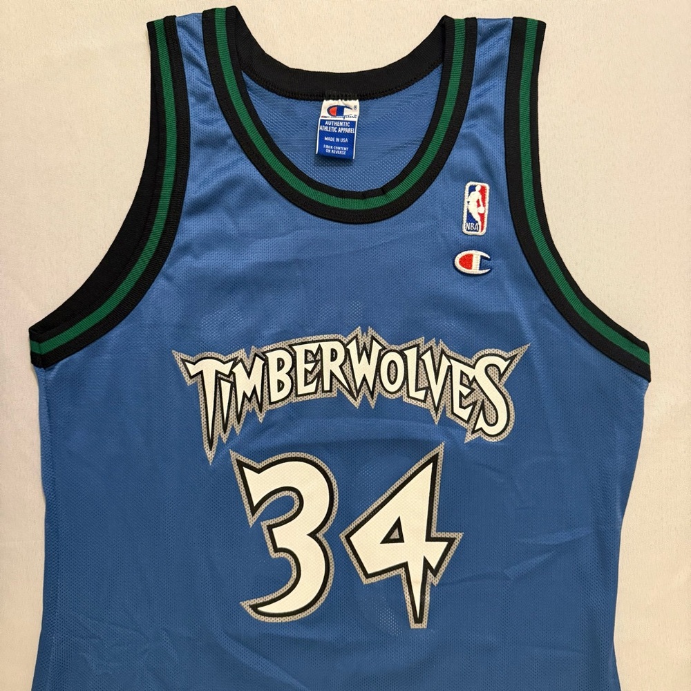 Rare Champion Isaiah JR Rider Minnesota Timberwolves #34 Blue Jersey 40 Men’s M